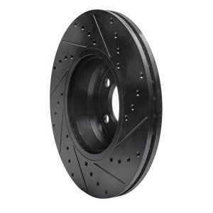 BMW 228i Brake Rotor (1) - Front Left - R1 Concepts - Drilled & Slotted - Black - `12-`18